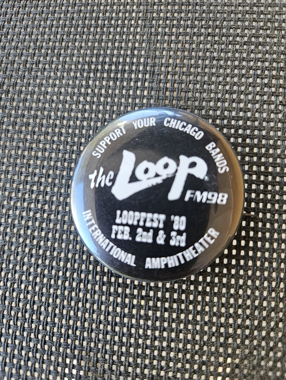 Vintage 1980 The Loop Loopfest 80' Chicago  Button Pin